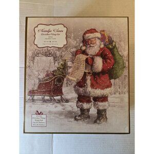 NEW! Pottery Barn Nostalgic Santa Christmas Village Stoneware Mug Set (4)